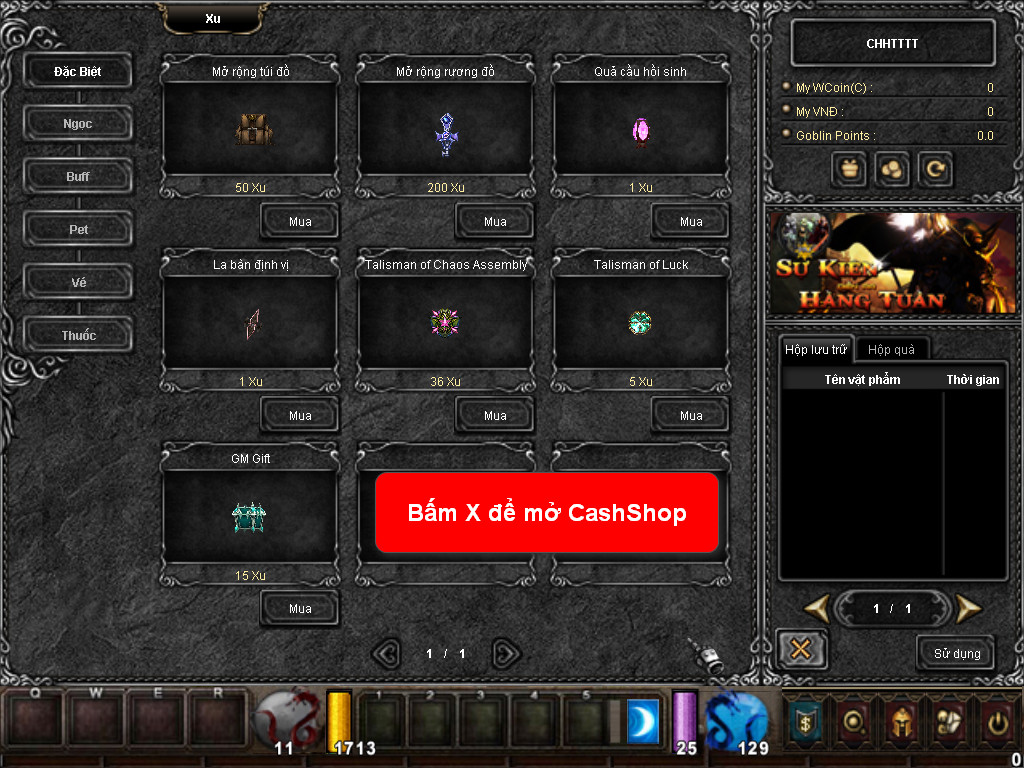 Chức năng chính của Game MU Tử Thần